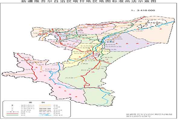 新疆喀什地区政区地图